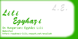 lili egyhazi business card